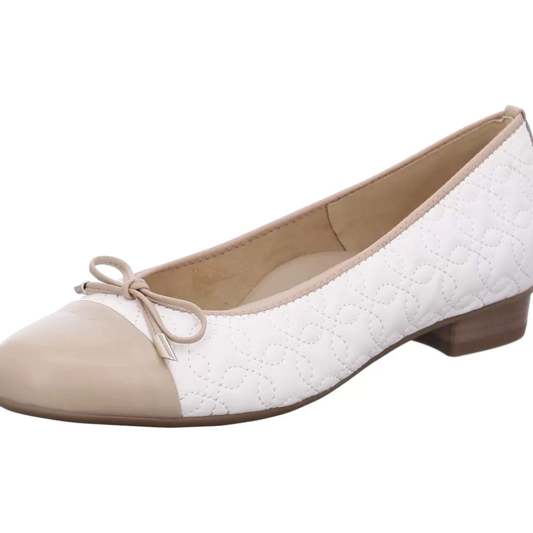 Trendfarben Sand + Dunkelblau | Logomania<ara Shoes Ballerina Bari sand weiß