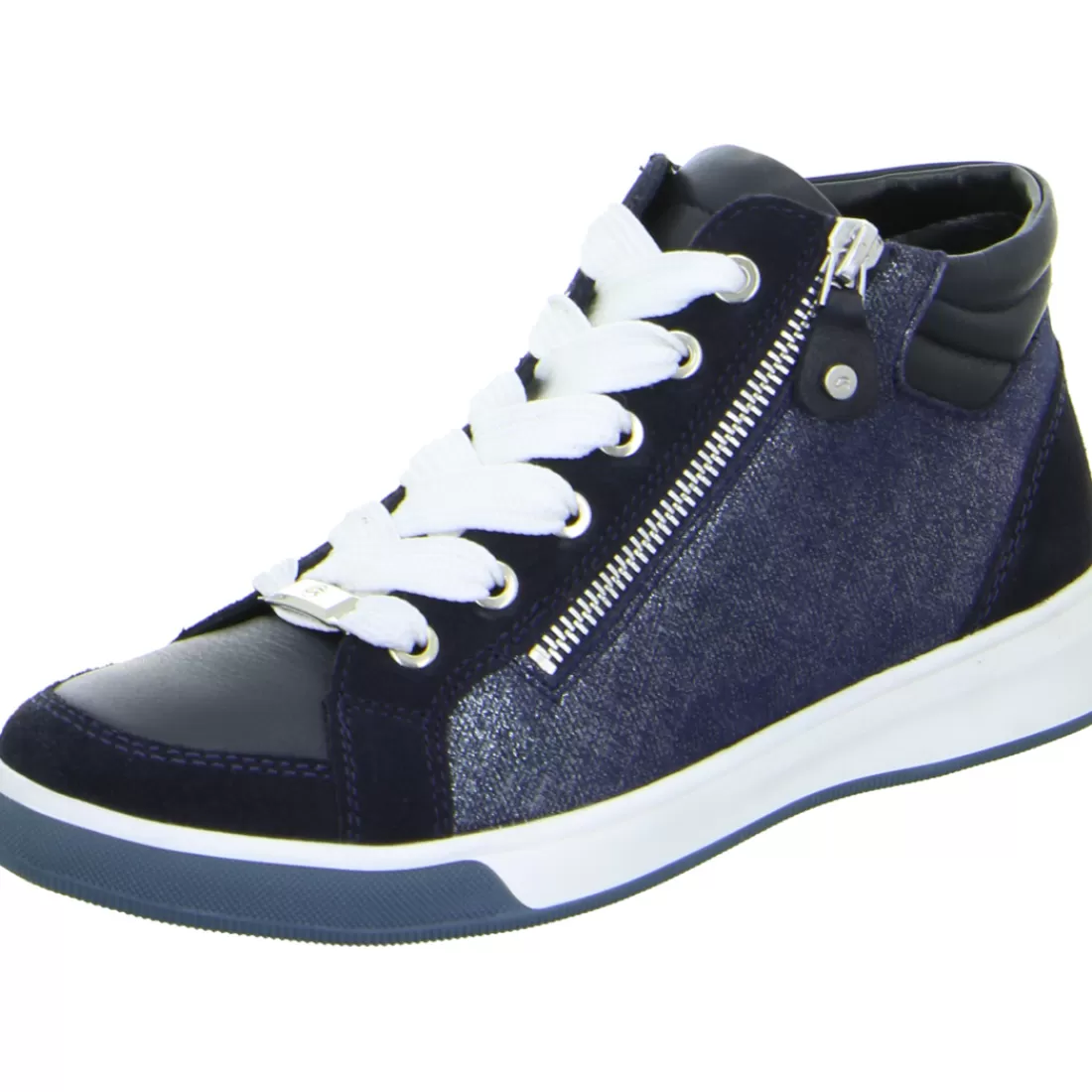 Trendfarben Sand + Dunkelblau | HighSoft<ara Shoes Hightop Sneaker Rom blau