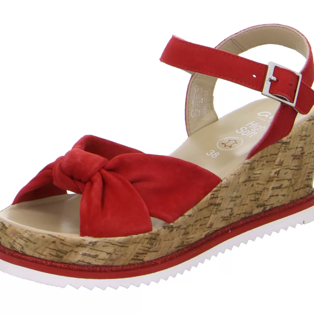 Kork-Modelle | HighSoft<ara Shoes Keilsandale Parma flame rot